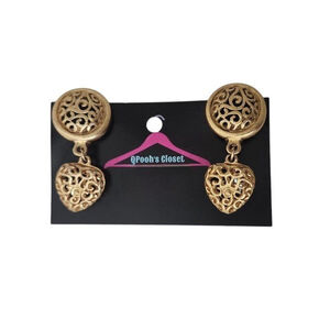 Vintage Heart Clip-On Small Door Knocker Earrings